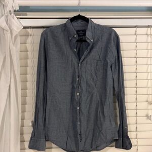 American Eagle Outfitters Casual Blue Button-Down Shirt